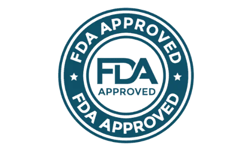 FDA Approved logo signifying that the product complies with the U.S. Food and Drug Administration's safety and regulatory standards.